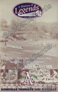 2006 Asheville Tourists Pocket Schedule