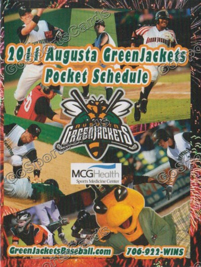 2011 Augusta GreenJackets Pocket Schedule