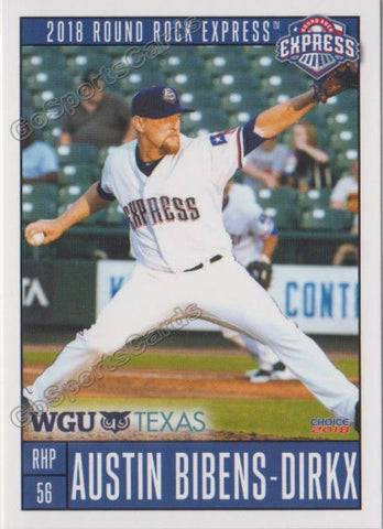 2018 Round Rock Express Austin Bibens Dirkx