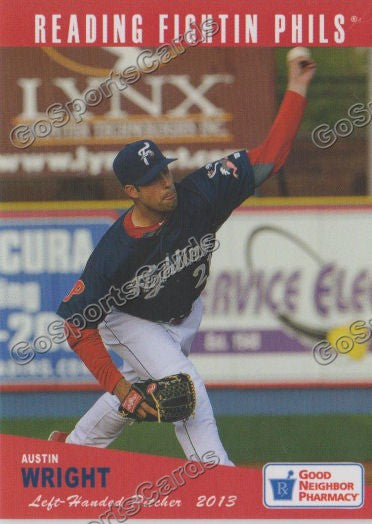2013 Reading Fightins Phils Updated SGA 2nd Austin Wright