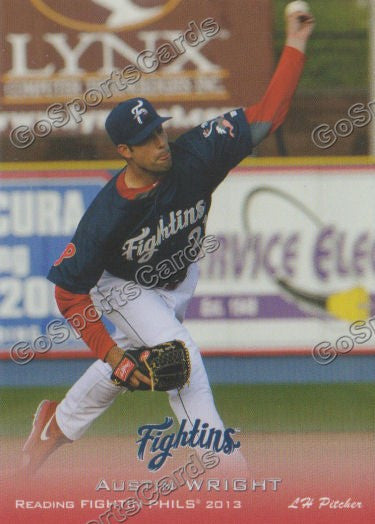 2013 Reading Fightin Phils Phillies Austin Wright