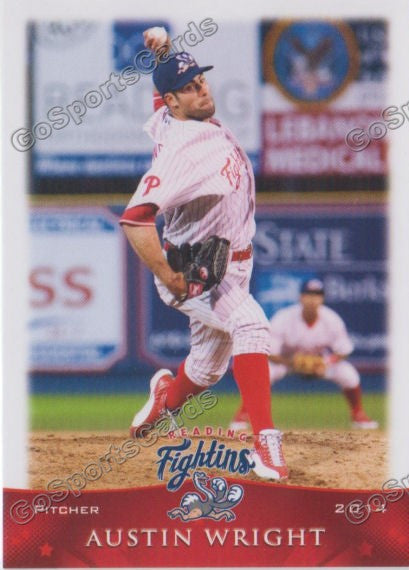 2014 Reading Fightin Phils Austin Wright