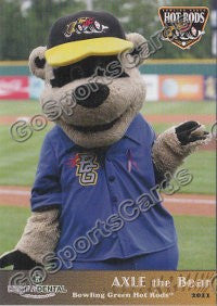 2011 Bowling Green Hot Rods Axle The Bear Mascot