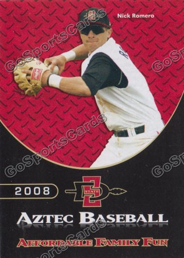 Nick Romero Tamani Wells 2008 San Diego State Aztec Pocket Schedule