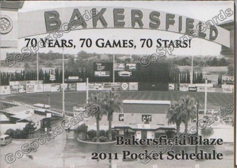 2011 Bakersfield Blaze Pocket Schedule