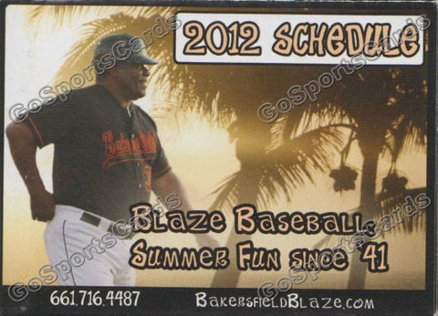 2012 Bakersfield Blaze Pocket Schedule (Ken Griffey Sr)