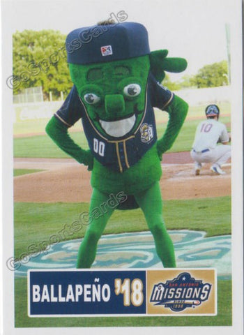 2018 San Antonio Missions Ballapeno Mascot