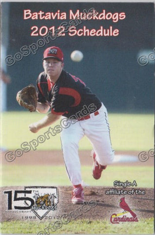 2012 Batavia Muckdogs Pocket Schedule 15th Anniversary (Jonathan Cornelius)