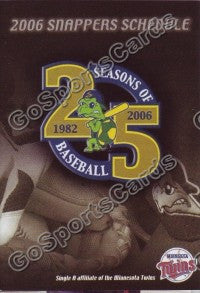 2006 Beloit Snappers Pocket Schedule (25th Anniversary)