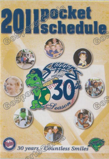 2011 Beloit Snappers Pocket Schedule 30th Season