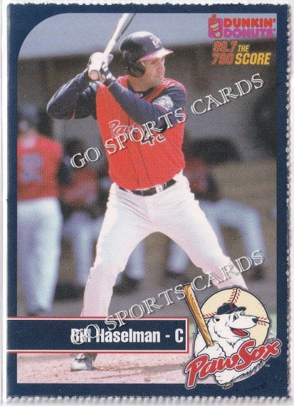 2003 Pawtucket Red Sox Dunkin Donuts SGA Bill Haselman