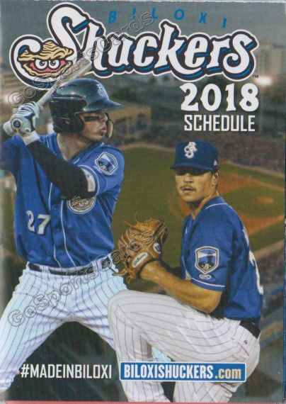 2018 Biloxi Shuckers Pocket Schedule (Taylor Williams, Jacob Nottingham)