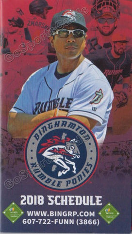 2018 Binghamton Rumble Ponies Pocket Schedule (Luis Rojas)