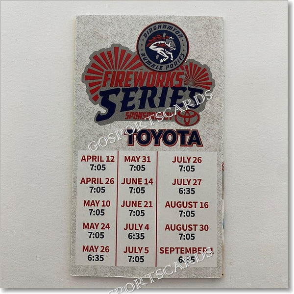 2019 Binghamton Rumble Ponies Pocket Schedule (Pete Alonso)
