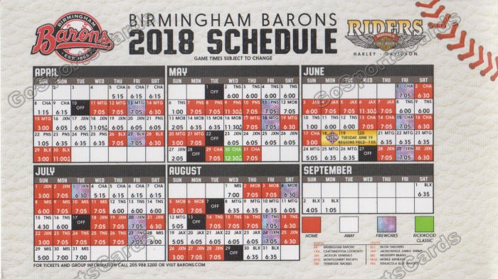 Birmingham Barons Schedule