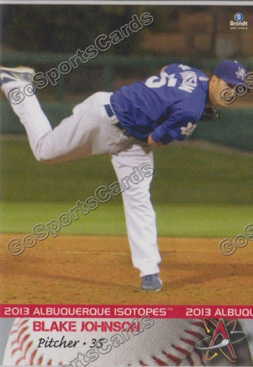 2013 Albuquerque Isotopes Blake Johnson