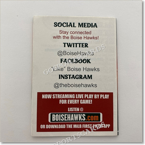 2016 Boise Hawks Pocket Schedule