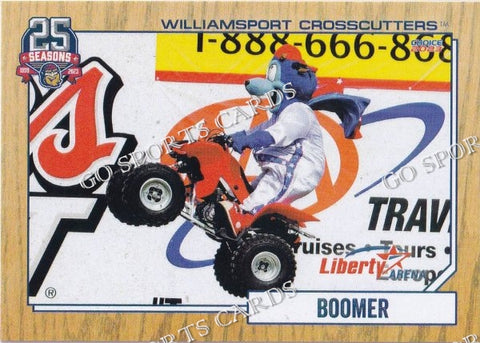 2023 Williamsport Crosscutters 25th Anniversary Boomer Mascot