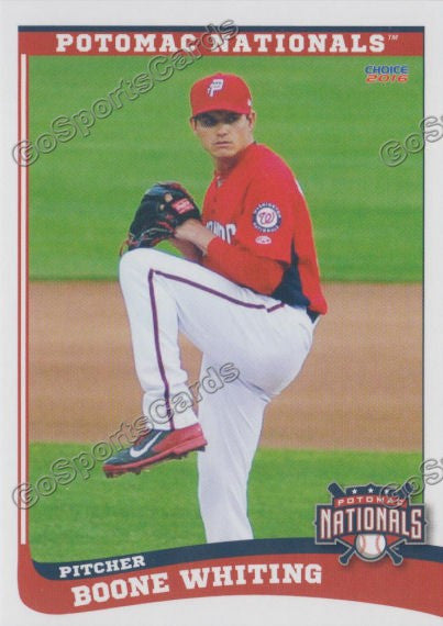 2016 Potomac Nationals Boone Whiting