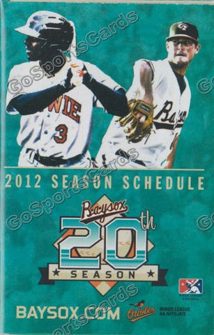 2012 Bowie Baysox Pocket Schedule (Xavier Avery, Brian Matusz)