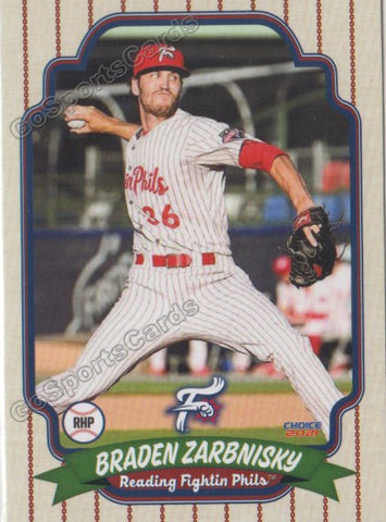2021 Reading Fightin Phils Braden Zarbnisky