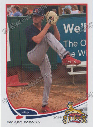 2016 State College Spikes Brady Bowen