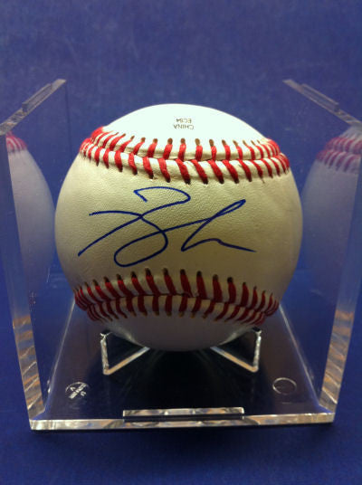 Brandon Jacobs Signed Baseball Auto