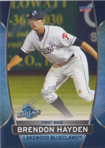 2016 Lakewood BlueClaws Brendon Hayden