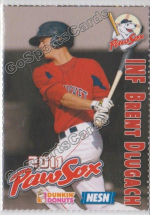 2011 Pawtucket Red Sox Dunkin Donuts Brent Dlugach