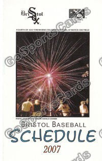 2007 Bristol White Sox Pocket Schedule (Flat)