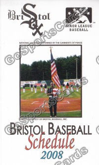 2008 Bristol White Sox Pocket Schedule (Flat)