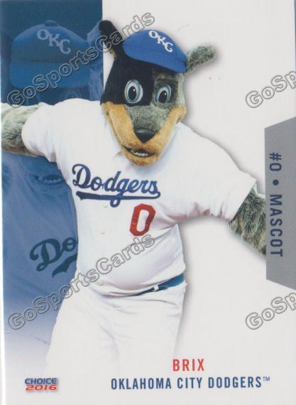 2016 Oklahoma City Dodgers Brix Mascot