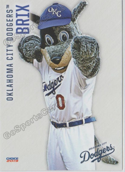2019 Oklahoma City Dodgers Brix Mascot
