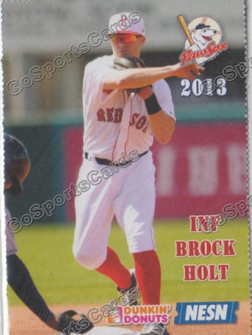 2013 Pawtucket Red Sox SGA Dunkin Donuts Brock Holt