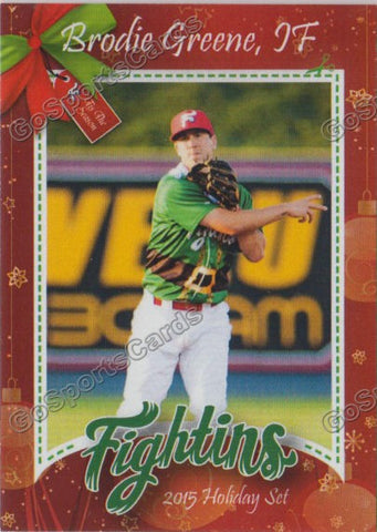 2015 Reading Fightins Phillies Holiday Xmas Brodie Greene