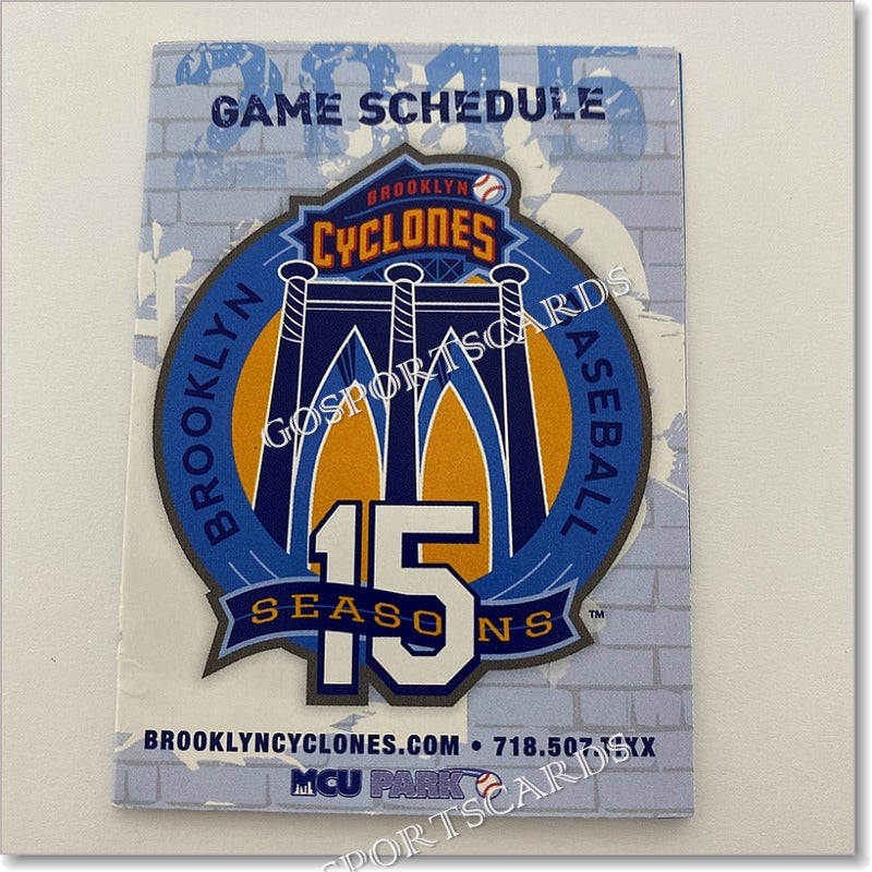 2015 Brooklyn Cyclones Pocket Schedule Go Sports Cards
