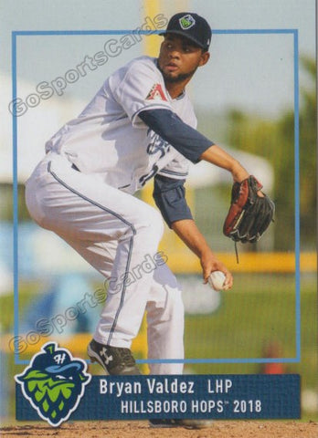 2018 Hillsboro Hops Bryan Valdez