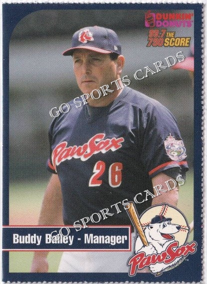2003 Pawtucket Red Sox Dunkin Donuts SGA Buddy Bailey