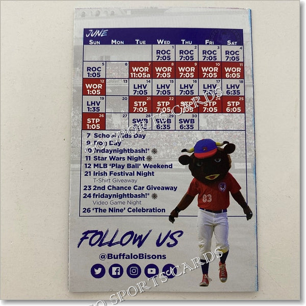 2022 Buffalo Bisons Pocket Schedule (Logan Warmoth)