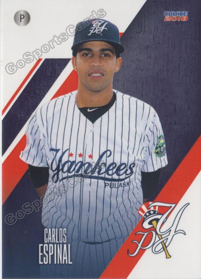 2018 Pulaski Yankees Carlos Espinal – Go Sports Cards