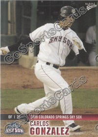 2009 Colorado Springs Sky Sox Carlos Gonzalez