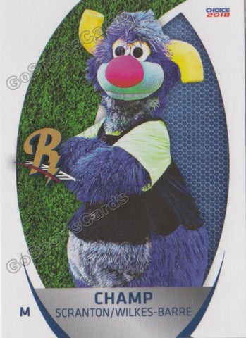 2018 Scranton Wilkes Barre RailRiders Champ Mascot Team Photo