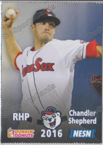 2016 Pawtucket Red Sox SGA Dunkin Donuts Chandler Shepherd