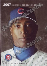 2007 Chicago Cubs Soriano Pocket Schedule
