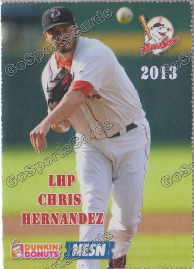 2013 Pawtucket Red Sox SGA Dunkin Donuts Chris Hernandez