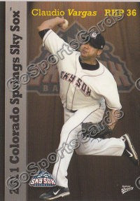 2011 Colorado Springs Sky Sox Claudio Vargas