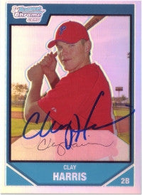 Clay Harris 2007 Bowman Chrome Refractor /500 (Autograph)