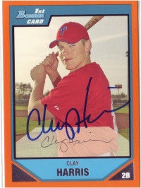 Clay Harris 2007 Bowman Prospect Orange #107 /250 (Autograph)