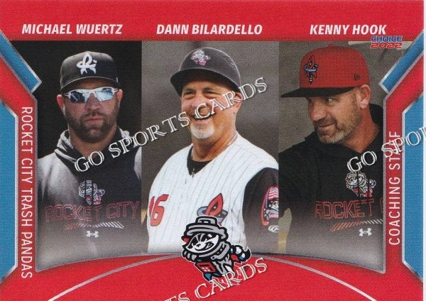 2022 Rocket City Trash Pandas Michael Wuertz Kenny Hook Dann Bilardello