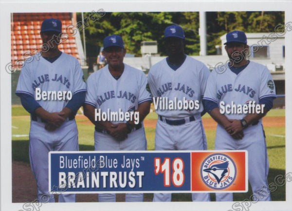 2018 Bluefield Blue Jays Adam Bernero Dennis Holmberg Carlos Villalobos Chris Schaeffer